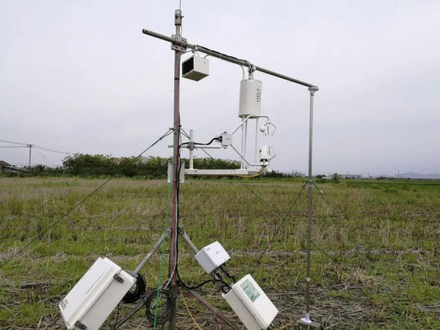中科院大气物理所在宁波咸祥稻田的HT-8700开路式氨通量观测系统