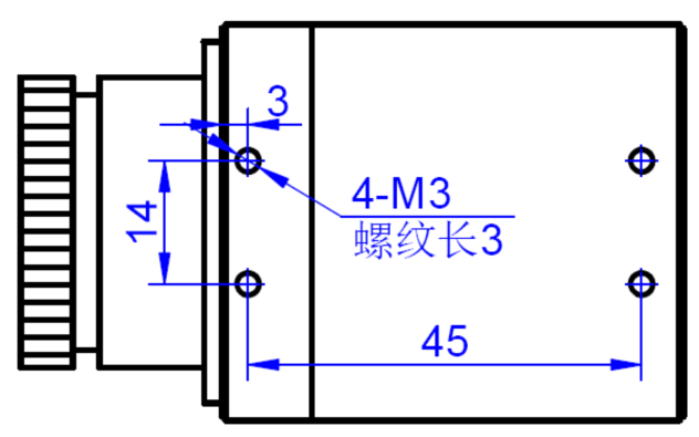 海尔欣HEX32型人体测温型热像仪结构尺寸三视图